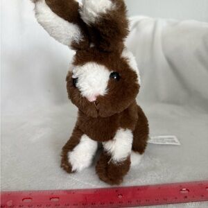 Charming Brown and White Stuffed Bunny